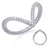 ESTATE LARGE .22CT DIAMOND 14KT WHITE GOLD 3D CLASSIC V SHAPE BUTTERFLY FUN RING