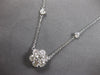 ESTATE LARGE 2.16CT DIAMOND 14K WHITE GOLD 3D FLOWER BY THE YARD NECKLACE #27937