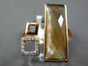 .07CT DIAMOND & AAA MULTI COLOR QUARTZ 14K ROSE GOLD SQUARE RECTANGULAR FUN RING