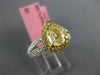 1.71CT WHITE & CANARY DIAMOND 18KT 2 TONE GOLD PEAR SHAPE HALO ENGAGEMENT RING