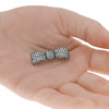 ESTATE 2.19CT DIAMOND 18KT WHITE GOLD 3D CLASSIC BOW BROOCH PIN