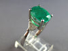 LARGE 4.08CT DIAMOND & COLUMBIAN EMERALD 14KT WHITE GOLD ENGAGEMENT RING #28084
