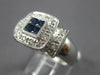 WIDE 1.32CT DIAMOND & AAA SAPPHIRE 14KT WHITE GOLD PRINCESS & ROUND SQUARE RING
