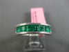 ESTATE 2.12CT AAA EMERALD 18K WHITE GOLD SEMI ETERNITY MILGRAIN ANNIVERSARY RING