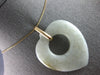 EXTRA LARGE AAA JADE 14KT YELLOW GOLD 3D OPEN HEART LOVE FLOATING PENDANT #27743
