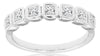 ESTATE .50CT DIAMOND 14KT WHITE GOLD 3D 7 STONE PRINCESS BEZEL ANNIVERSARY RING