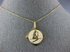 ESTATE 18K YELLOW GOLD 3D SQUARE HANDCRAFTED LADY ETCHED FLOATING PENDANT #25044