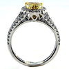 1.44CT WHITE & FANCY YELLOW DIAMOND 18KT 2 TONE GOLD HEART SHAPE ENGAGEMENT RING