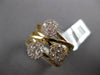 ESTATE LARGE .97CT DIAMOND 14KT 2 TONE GOLD 3D FLOWER CRISS CROSS LOVE FUN RING