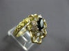LARGE .80CT DIAMOND & AAA GREEN SAPPHIRE 18K 2 TONE GOLD 3D LEAF FUN RING #28297