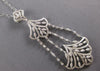 EXTRA LARGE 2.64CT DIAMOND 14KT WHITE GOLD ROUND & MARQUISE MULTI LEAF PENDANT