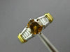 LARGE .83CT WHITE & ORANGE DIAMOND PLATINUM 18KT YELLOW GOLD 3D ENGAGEMENT RING
