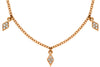 ESTATE .30CT DIAMOND 14KT ROSE GOLD 3D GEOMETRICAL BY THE YARD LOVE NECKLACE