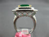 GIA EXTRA LARGE 5.86CT DIAMOND & AAA EMERALD 18KT 2 TONE GOLD 3D ENGAGEMENT RING