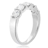 ESTATE 1.0CT DIAMOND 14KT WHITE GOLD 3D CLASSIC 5 STONE ROUND ANNIVERSARY RING