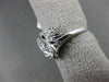 ANTIQUE WIDE .75CT OLD MINE DIAMOND 14KT WHITE GOLD FLORAL MILGRAIN RING #21956