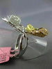 LARGE .91CT WHITE PINK & FANCY YELLOW DIAMOND 18KT TRI COLOR GOLD BUTTERFLY RING