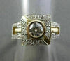 ESTATE WIDE .70CT SQUARE BEZEL DIAMOND 14KT W&Y GOLD ENGAGEMENT RING #18676