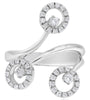ESTATE .45CT DIAMOND 18KT WHITE GOLD 3D MULTI CIRCULAR CRISS CROSS FUN RING