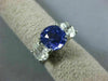 ANTIQUE 5.63CT DIAMOND & AAA SAPPHIRE 14K WHITE GOLD THREE STONE ENGAGEMENT RING