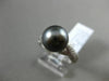 ESTATE .28CT DIAMOND 14KT WHITE GOLD 3D AAA TAHITIAN PEARL CRISS CROSS LOVE RING