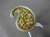 ANTIQUE LARGE .59CT DIAMOND 18KT YELLOW GOLD FLORAL FILIGREE FUN COCKTAIL RING