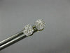 ESTATE .25CT DIAMOND 14KT 2 TONE GOLD ROUND SOLITAIRE HALO CLUSTER STUD EARRINGS