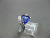 ESTATE WIDE 1.68CT DIAMOND & AAA TANZANITE 14K WHITE GOLD 3D TRILLION RING #2454