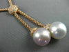 LARGE .42CT DIAMOND & WHITE PINK SOUTH SEA PEARL 18KT ROSE GOLD LARIAT NECKLACE