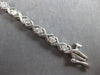 ESTATE 1.29CT DIAMOND 14KT WHITE GOLD 3D CLASSIC ROUND XO LOVE TENNIS BRACELET