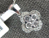 ESTATE .40CT DIAMOND 18KT WHITE GOLD 4 LEAF CLOVER FLOWER LOVE FLOATING PENDANT