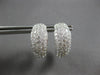 LARGE 2.98CT DIAMOND 18KT WHITE GOLD 3D MULTI ROW HUGGIE HOOP HANGING EARRINGS