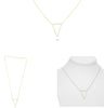 ESTATE .21CT DIAMOND 14KT YELLOW GOLD 3D OPEN TRIANGULAR ADJUSTABLE FUN NECKLACE