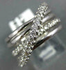 ESTATE WIDE .60CT DIAMOND 14KT WHITE GOLD MULTI ROW CRISS CROSS LOVE RING #1088