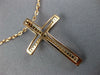 ESTATE LARGE .21CT DIAMOND 18KT ROSE GOLD CLASSIC CROSS PENDANT