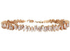 6.23CT DIAMOND 18KT ROSE GOLD 3D TAPERED BAGUETTE FLEXIBLE CUFF BANGLE BRACELET