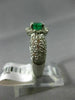 ESTATE LARGE 3.79CT DIAMOND & AAA EMERALD PLATINUM 3D OVAL PAVE ANNIVERSARY RING