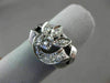 ANTIQUE .82CT OLD MINE DIAMOND 14KT WHITE GOLD 3D SWIRL LEAF ENGAGEMENT RING