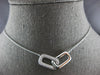ESTATE .26CT DIAMOND 14KT WHITE GOLD RECTANGULAR LOVE KNOT V SHAPE FUN NECKLACE