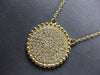 LARGE .84CT DIAMOND 14KT YELLOW GOLD CLASSIC PAVE CIRCULAR BEADED LOVE NECKLACE