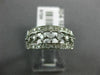 ESTATE WIDE .20CT DIAMOND 14KT WHITE GOLD 3D 3 ROW SHARE PRONG ANNIVERSARY RING