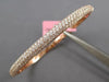 WIDE 2.08CT DIAMOND 14KT ROSE GOLD 3D 3 ROW SEMI ETERNITY LOVE BANGLE BRACELET