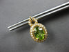 2.51CT DIAMOND & AAA PERIDOT 14KT YELLOW GOLD OVAL & ROUND HALO HANGING EARRINGS