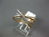 ESTATE LARGE .41CT DIAMOND 14KT WHITE & ROSE GOLD MULTI ROW CRISS CROSS FUN RING