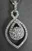 ANTIQUE .70CT DIAMOND 18KT WHITE GOLD FLOWER INFINITY DROP PENDANT & CHAIN