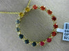 ESTATE LARGE 1.20CT MULTI COLOR SAPPHIRE 14KT YELLOW GOLD CIRCLE OF LIFE PENDANT
