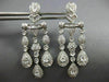 ESTATE LARGE 2.60CT DIAMOND 14K WHITE GOLD TEAR DROP CHANDELIER HANGING EARRINGS