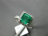 LARGE 1.72CT DIAMOND & AAA EMERALD 14KT WHITE GOLD SQUARE HALO ENGAGEMENT RING