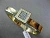 ESTATE WIDE .30CT DIAMOND 14KT YELLOW GOLD 3D SQUARE PAVE BANGLE BRACELET