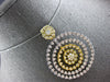 EXTRA LARGE 2.63CT DIAMOND 14KT 2 TONE GOLD 3D MULTI CIRCULAR FLOATING PENDANT